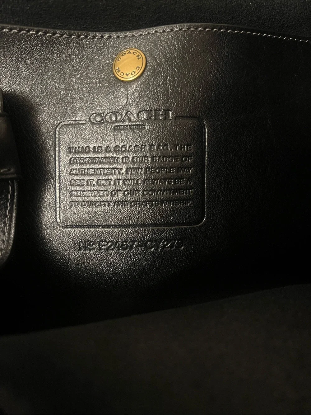 Coach Crosby Black Leather Flap Backpack with Front Pockets